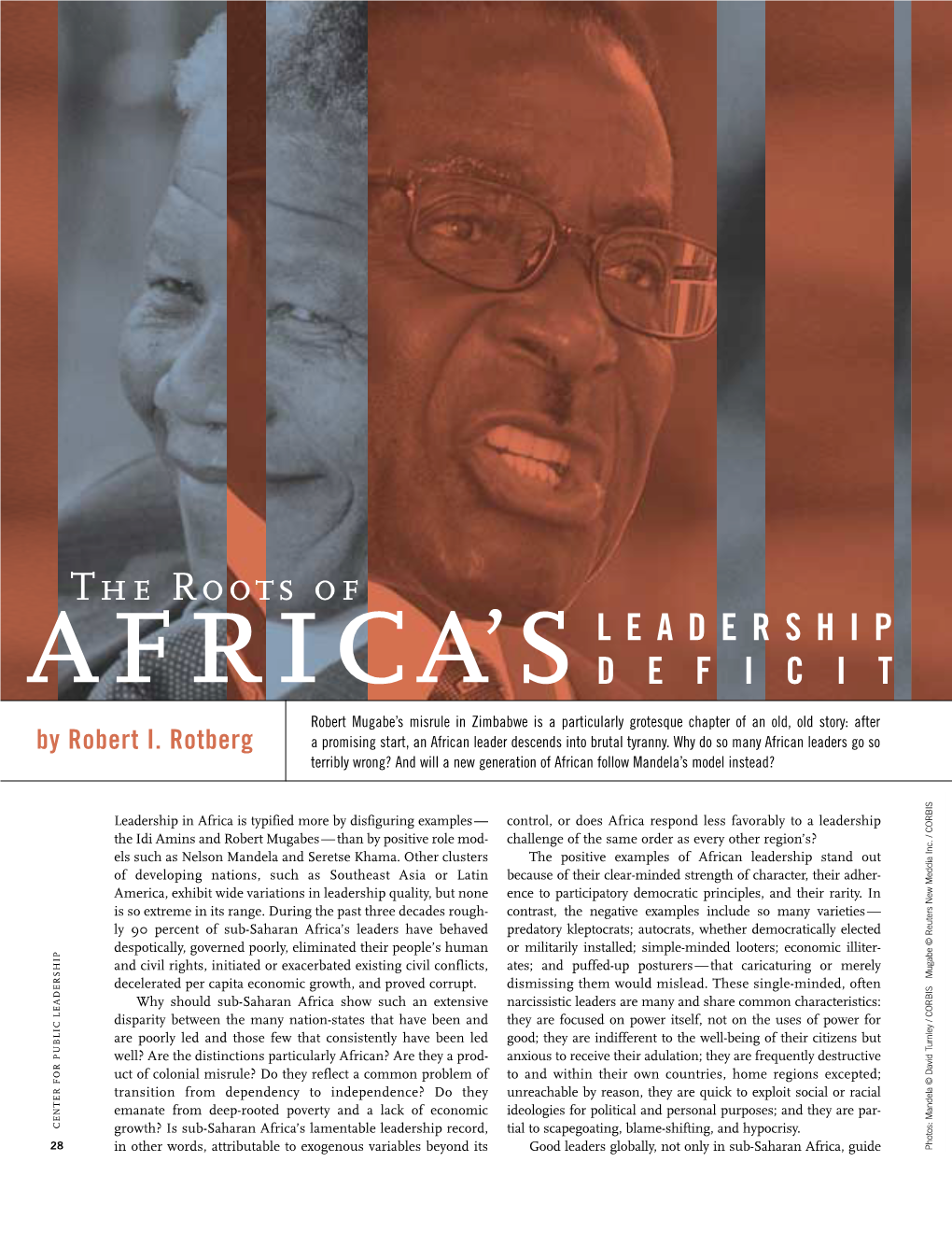 The Roots of Africa’S LEADERSHIP DEFICIT