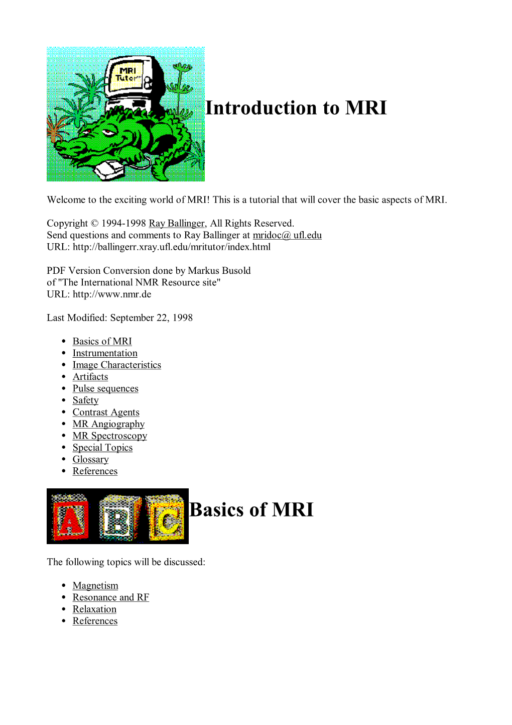 Introduction to MRI