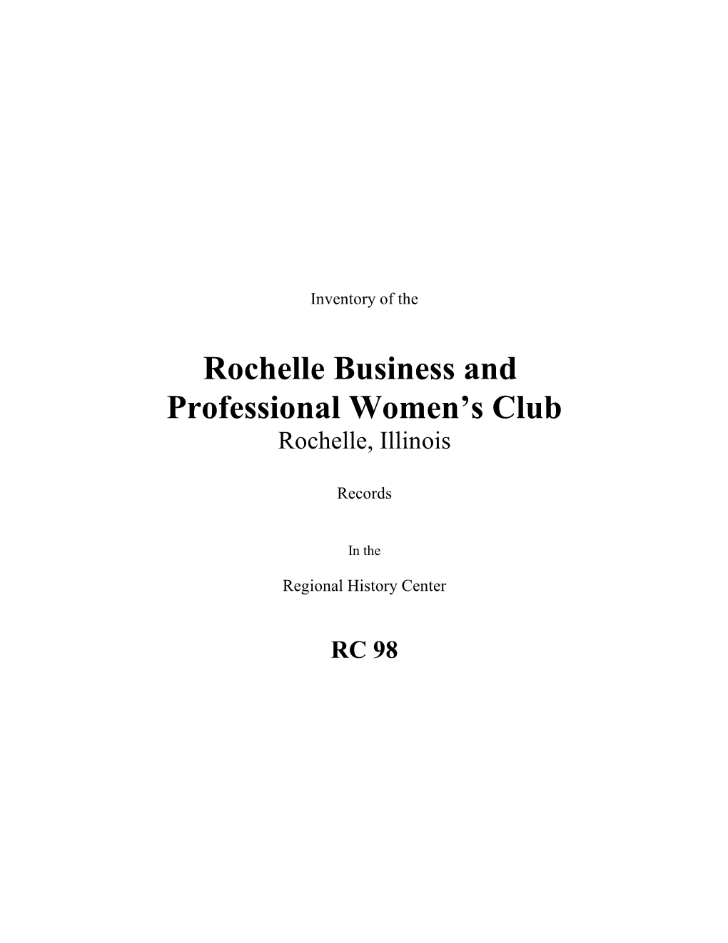 Rochelle Business and Professional Women's Club
