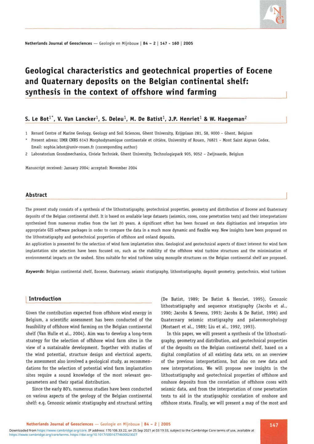 Geological Characteristics and Geotechnical Properties of Eocene