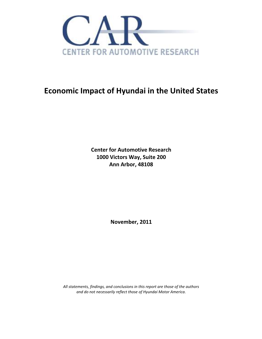 Economic Impact of Hyundai in the United States