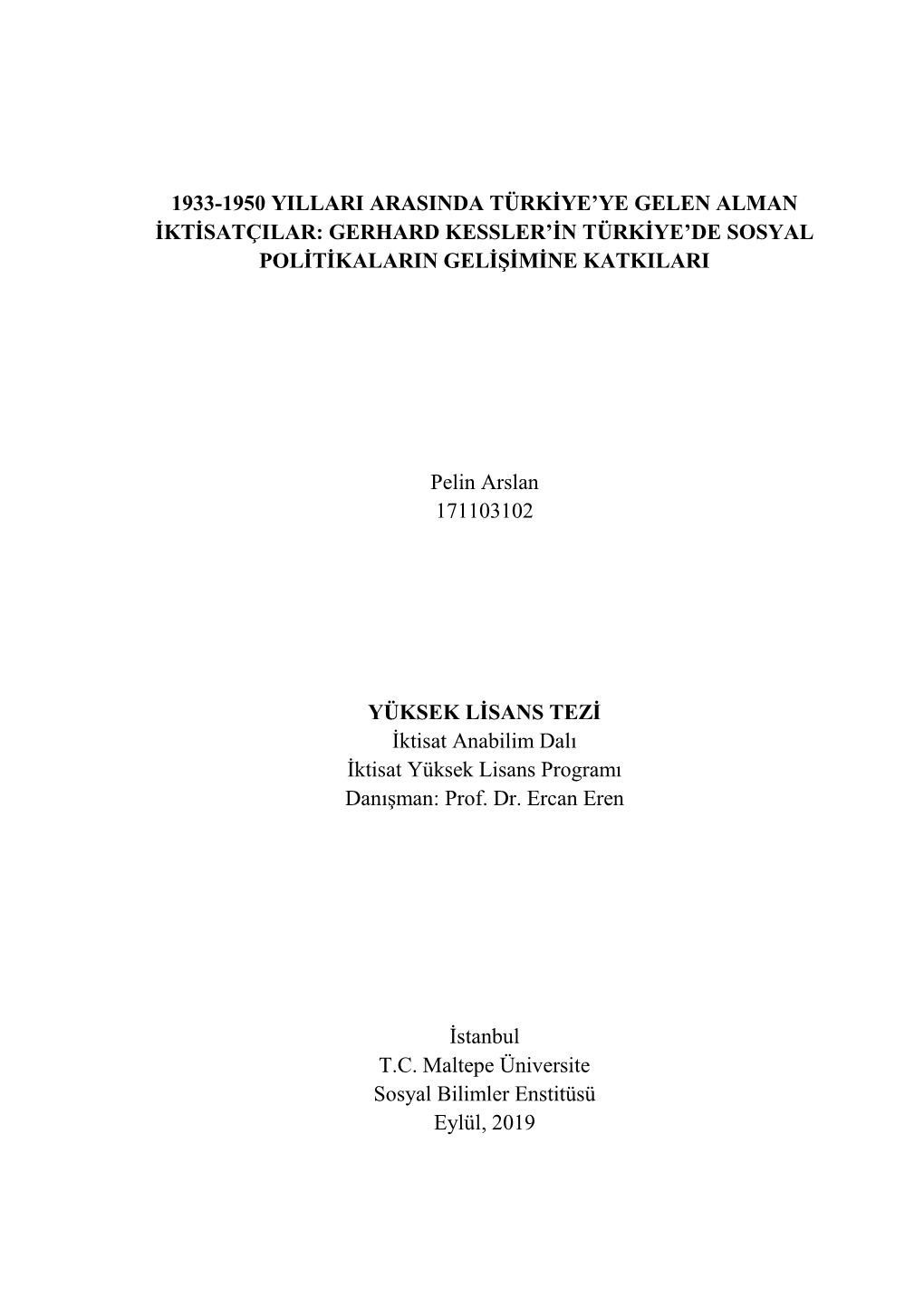 Gerhard Kessler'in Türkiye'de Sosyal Politikalar