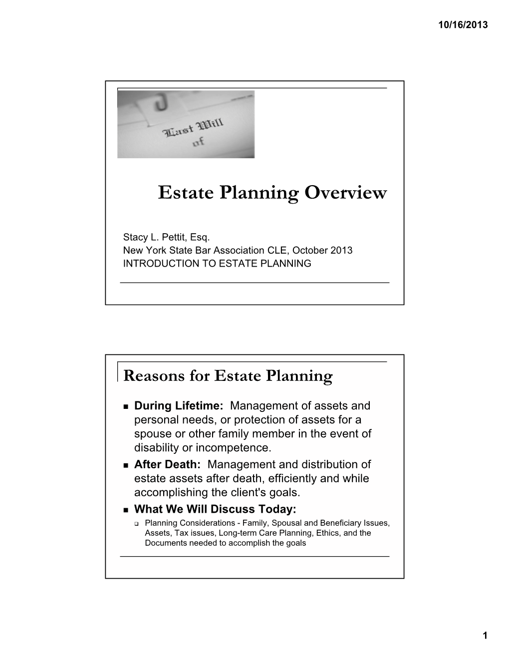Estate Planning Overview