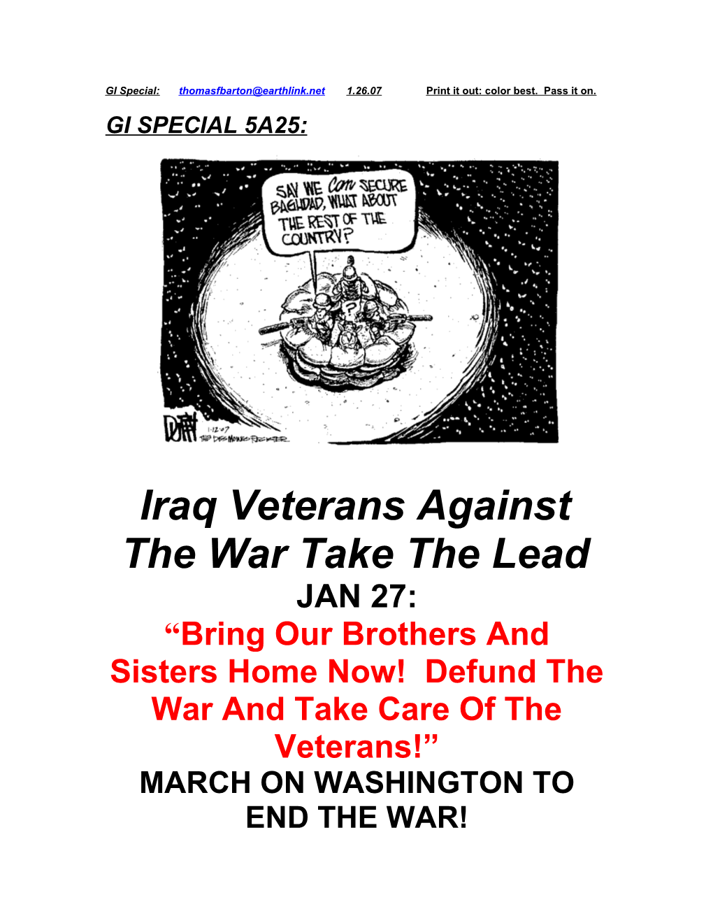 Iraq Veterans Against the War Take the Lead