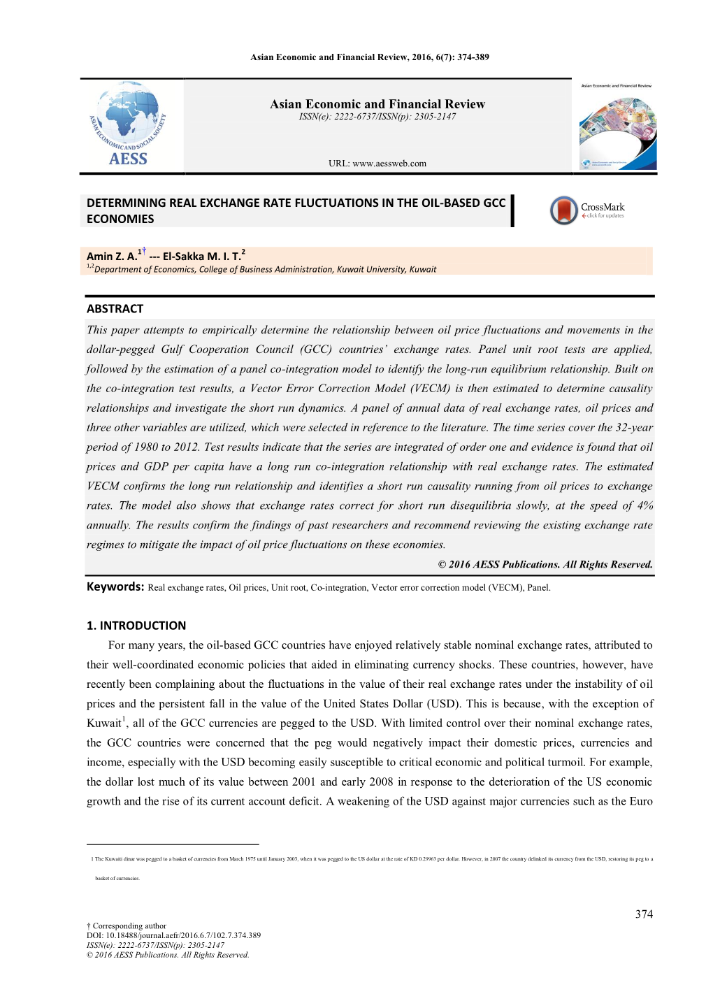 Determining Real Exchange Rate Fluctuations in the Oil-Based Gcc Economies