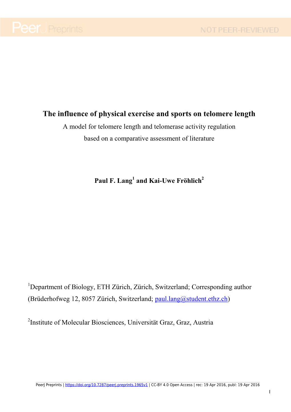 A Model for Telomere Length and Telomerase Activity Regulation Based on a Comparative Assessment of Literature