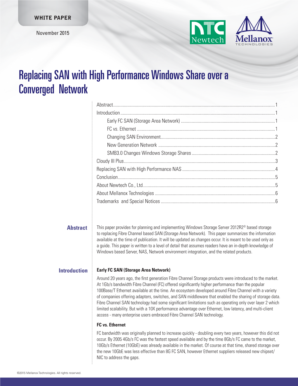 Replacing SAN with High Performance Windows Share Over a Converged Network