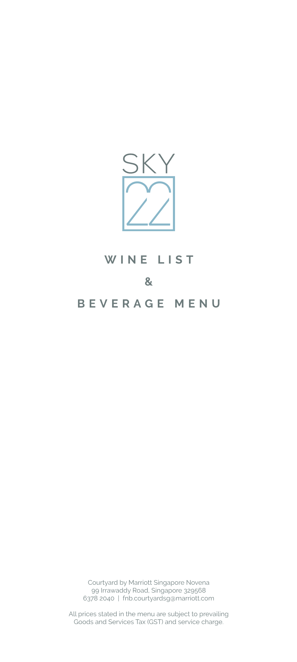 Wine List & Beverage Menu