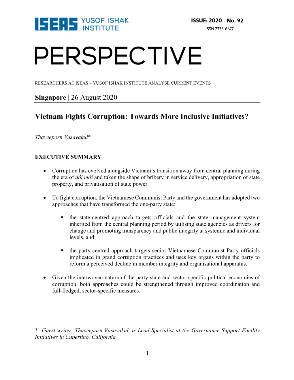 Vietnam Fights Corruption: Towards More Inclusive Initiatives?