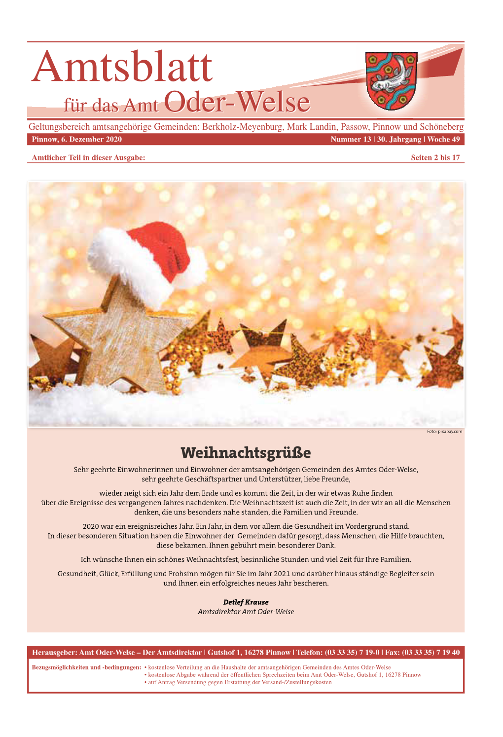 Amtsblatt Vom 06. Dezember 2020