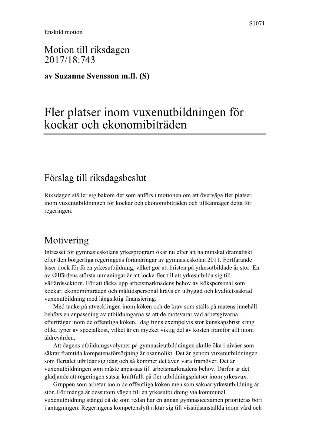 Fler Platser Inom Vuxenutbildningen För Kockar Och Ekonomibiträden