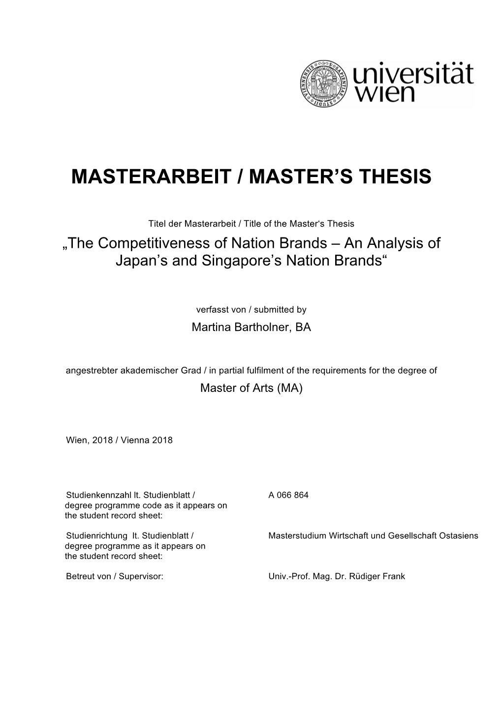 Masterarbeit / Master's Thesis