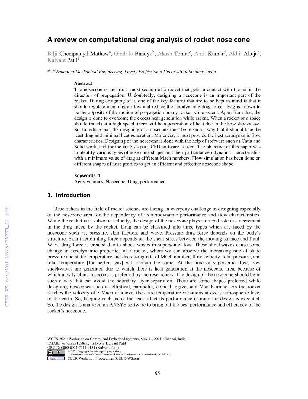 A Review on Computational Drag Analysis of Rocket Nose Cone