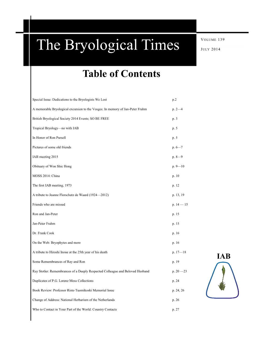 The Bryological Times J ULY 2014