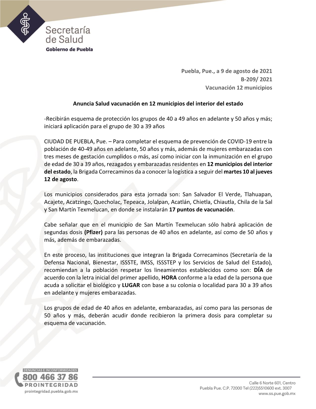 Anuncia Salud Vacunación En 12 Municipios Del Interior Del Estado