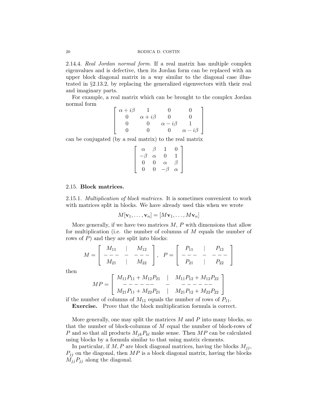 2.14.4. Real Jordan Normal Form. If a Real Matrix Has Multiple Complex