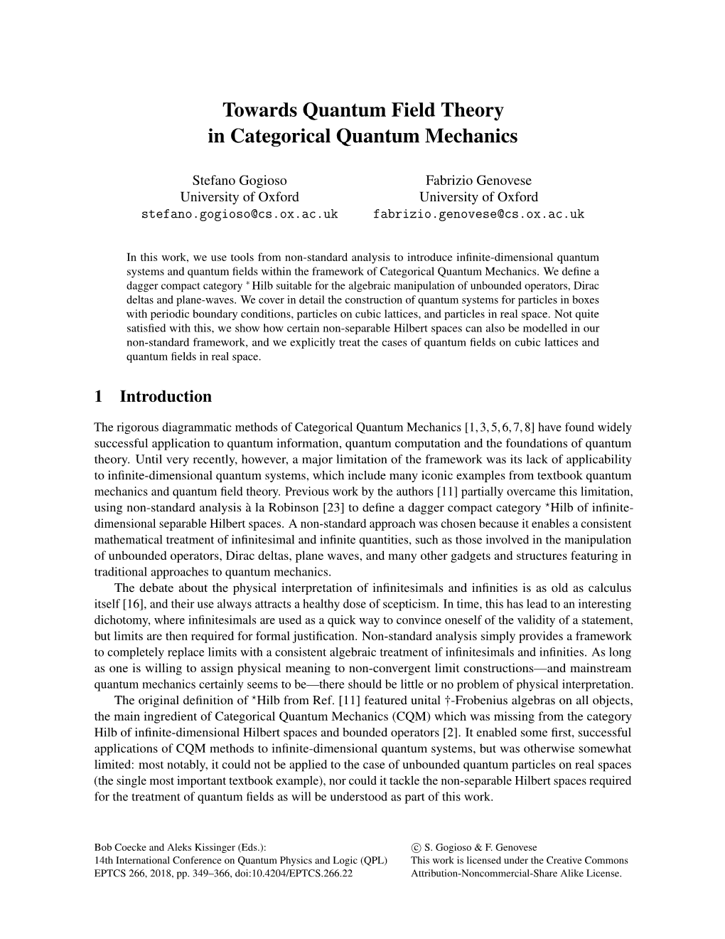 Towards Quantum Field Theory in Categorical Quantum Mechanics
