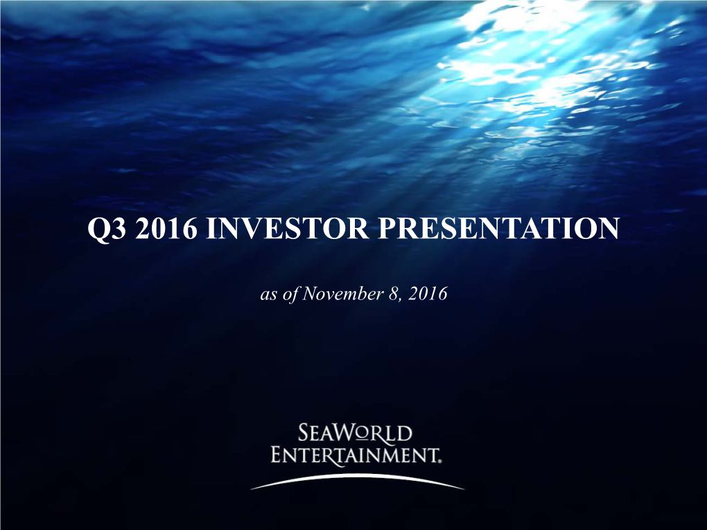 Q3 2016 Investor Presentation