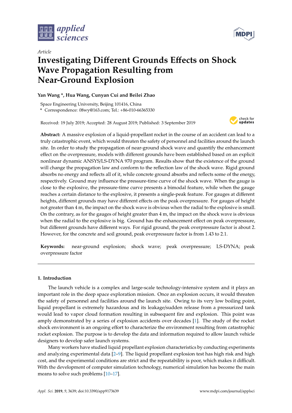 Investigating Different Grounds Effects on Shock Wave Propagation