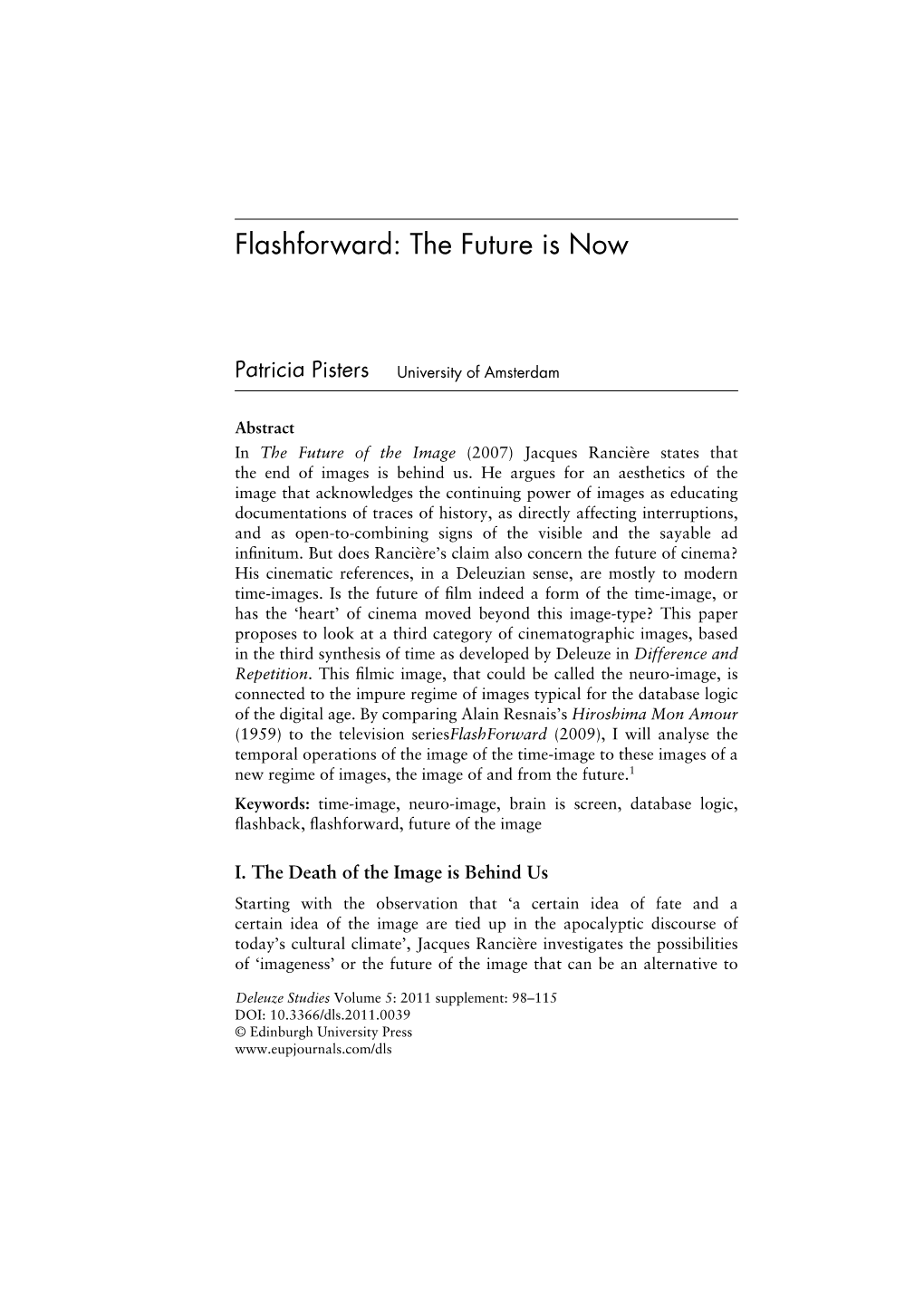 Flashforward: the Future Is Now