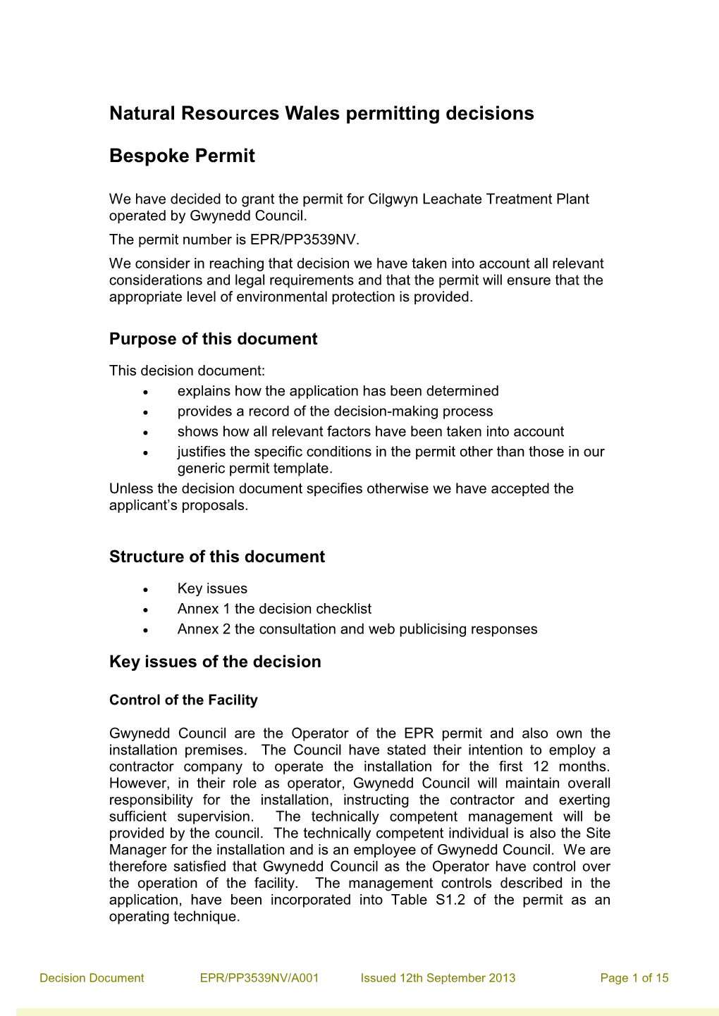 Cilgwyn Leachate Treatment Plant Operated by Gwynedd Council