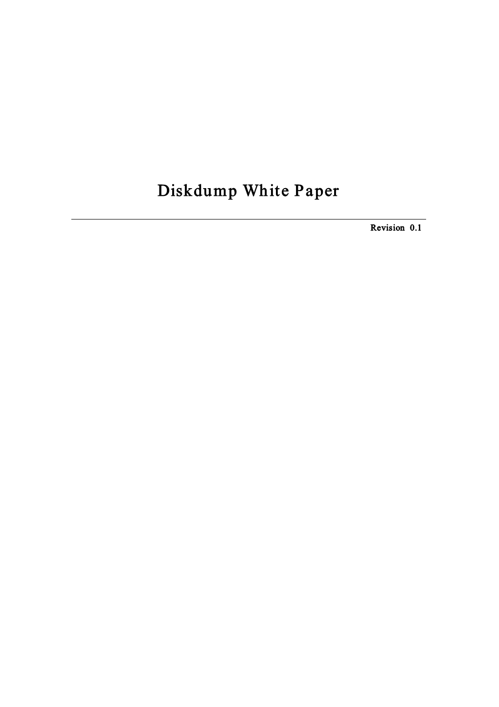 Diskdump White Paper