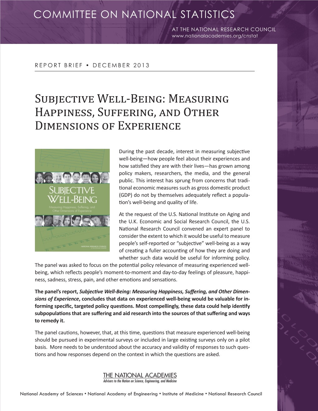 Measuring Happiness, Suffering, and Other Dimensions of Experience December 2013 Escape Attention