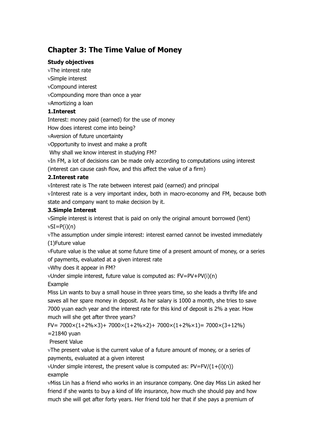 Chapter 3: the Time Value of Money