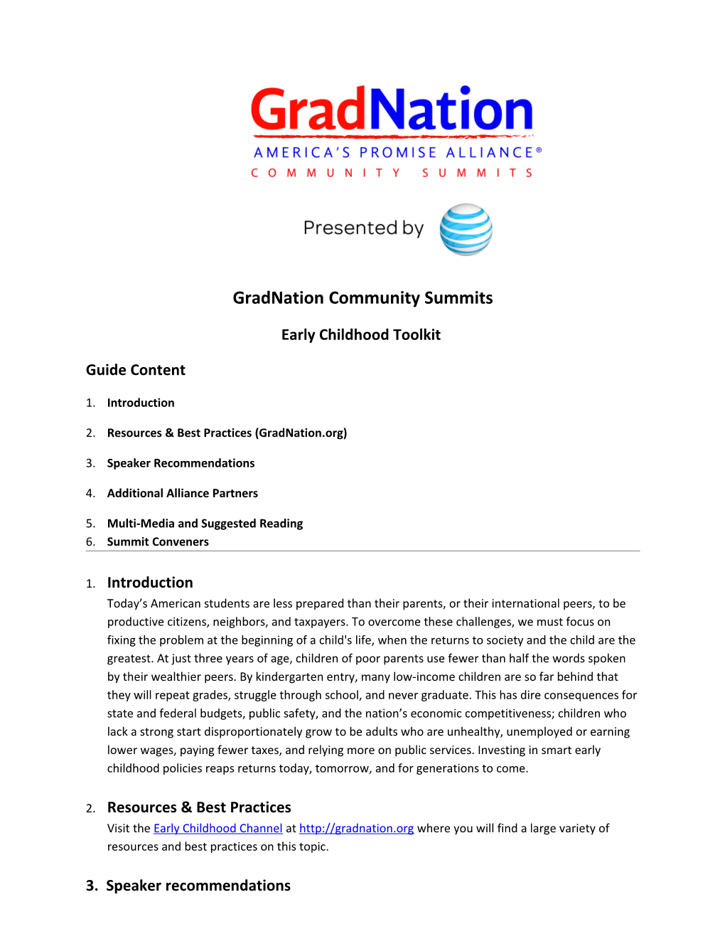 Gradnation Community Summits