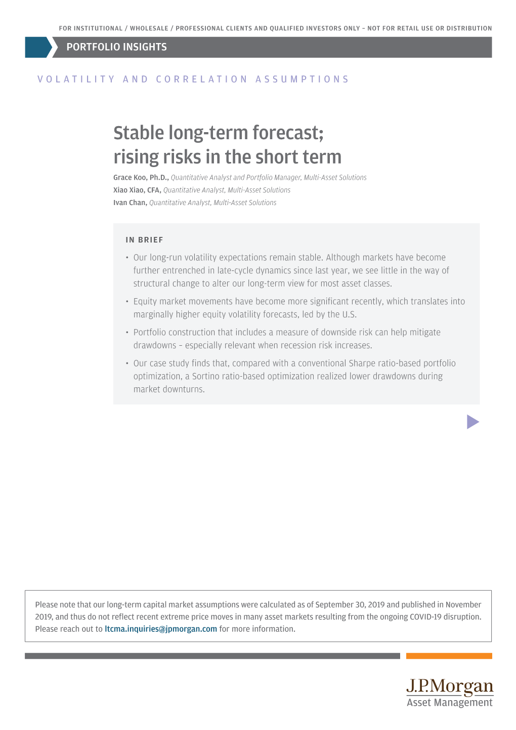 Volatility Assumptions