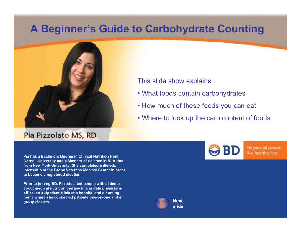 A Beginner's Guide to Carbohydrate Counting