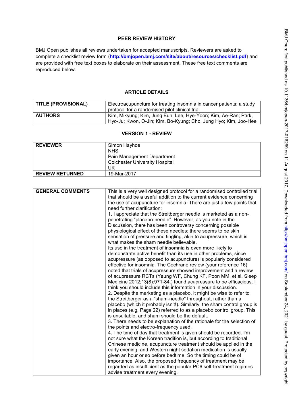 A Study Protocol for a Randomised Pilot Clinical Trial