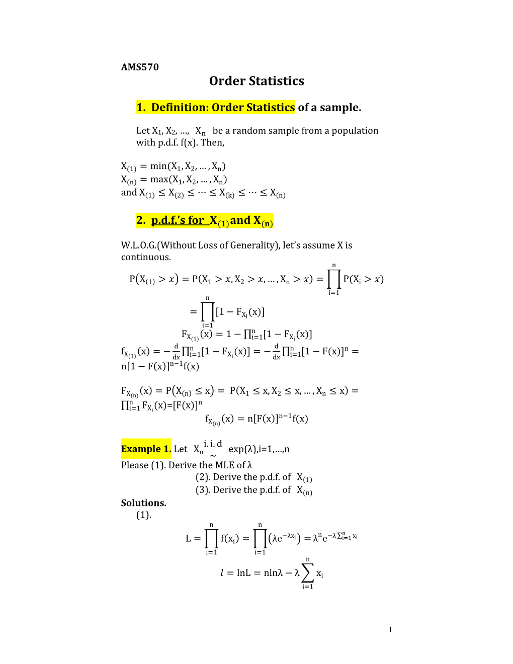 Order Statistics