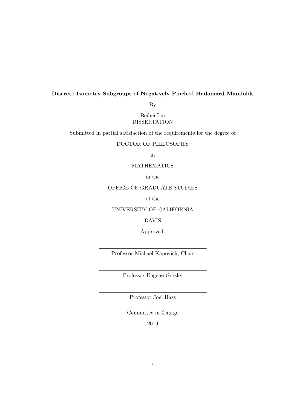 Discrete Isometry Subgroups of Negatively Pinched Hadamard Manifolds