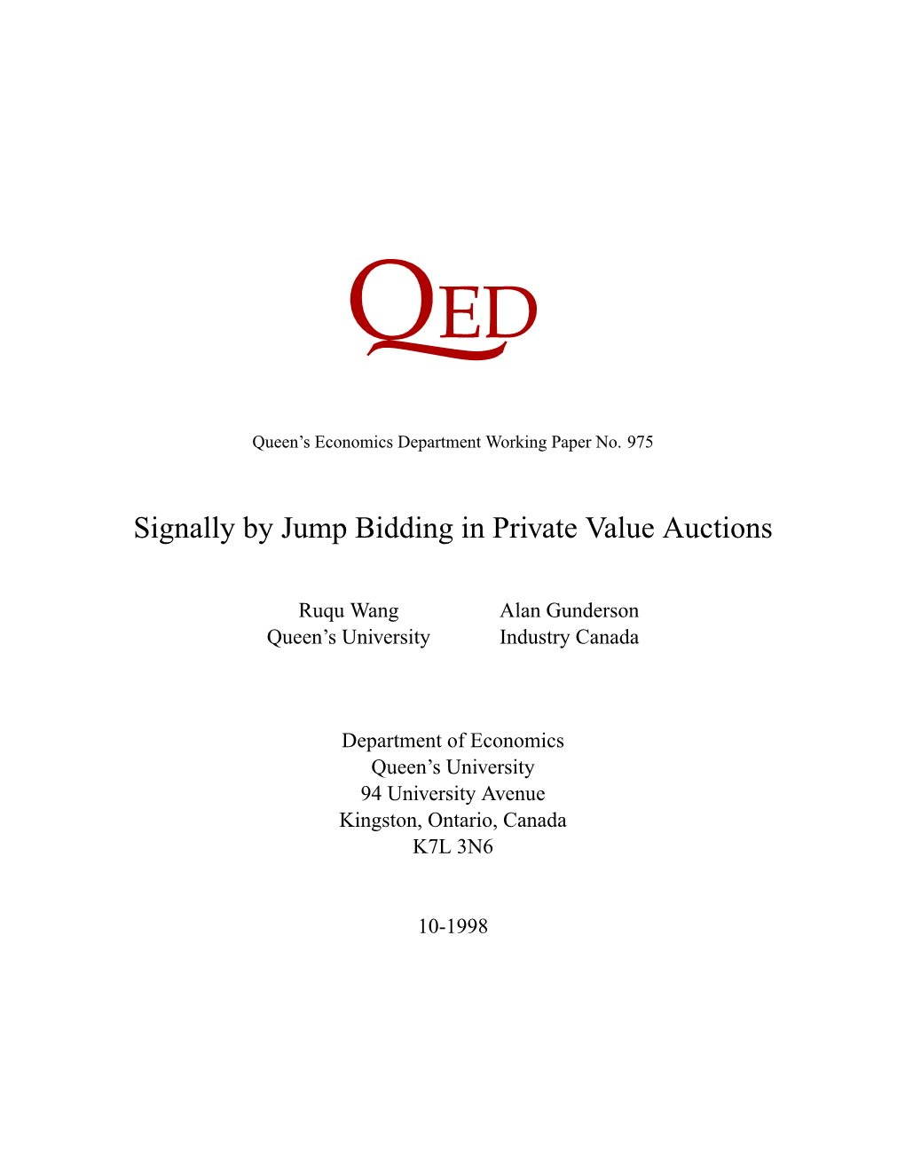 Signally by Jump Bidding in Private Value Auctions