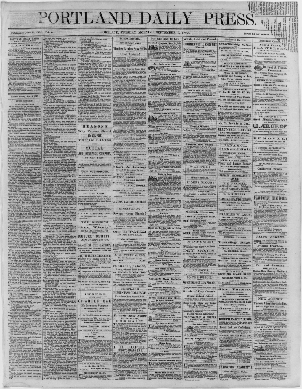 Portland Daily Press: September 05,1865