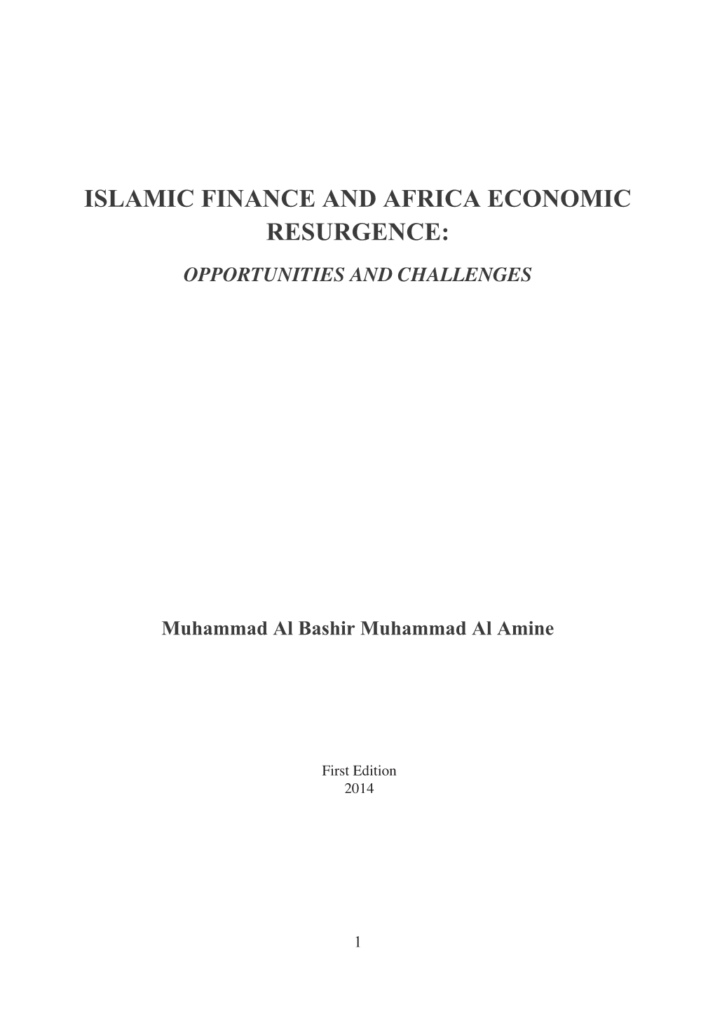 Islamic Finance and Africa Economic Resurgence