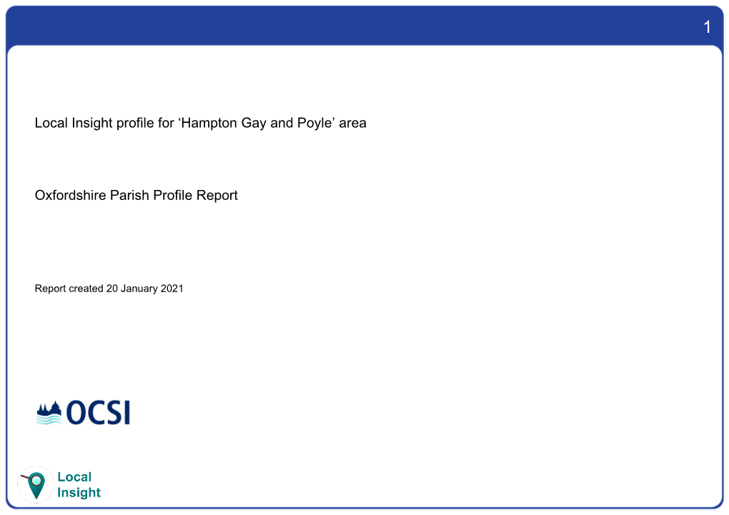 Community Insight Profile Report