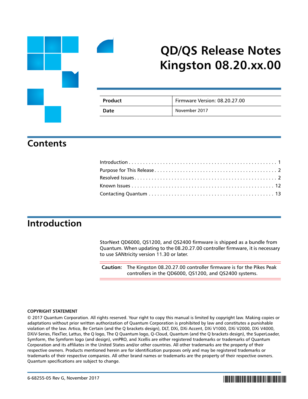 QD/QS Release Notes Kingston 08.20.Xx.00