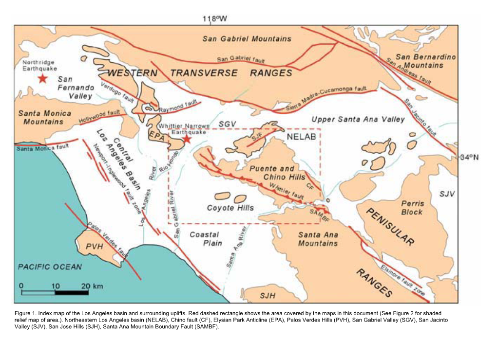 Figure 1. Index Map of the Los Angeles Basin and Surrounding Uplifts