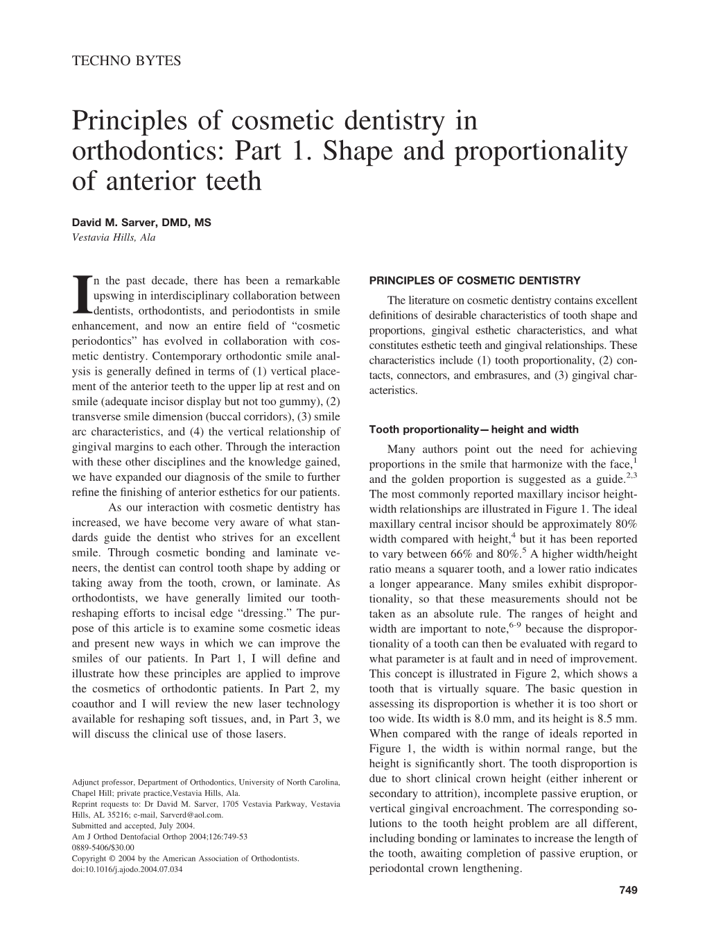 Principles of Cosmetic Dentistry in Orthodontics: Part 1