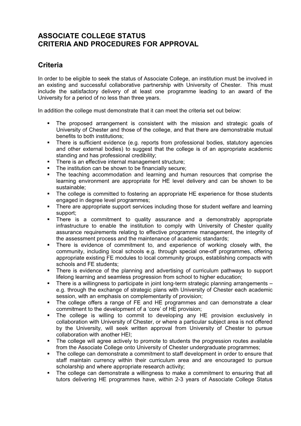 Draft Template for Associate College Agreement