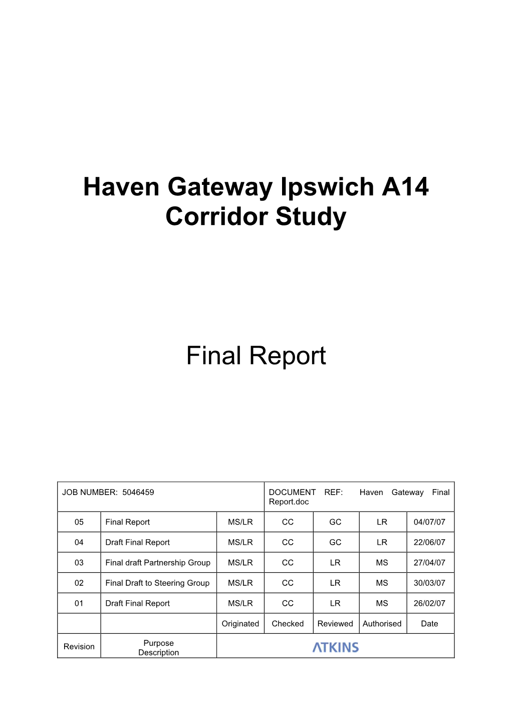 Haven Gateway Ipswich A14 Corridor Study