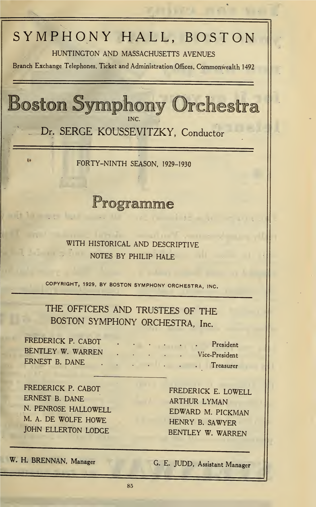 Boston Symphony Orchestra Concert Programs, Season