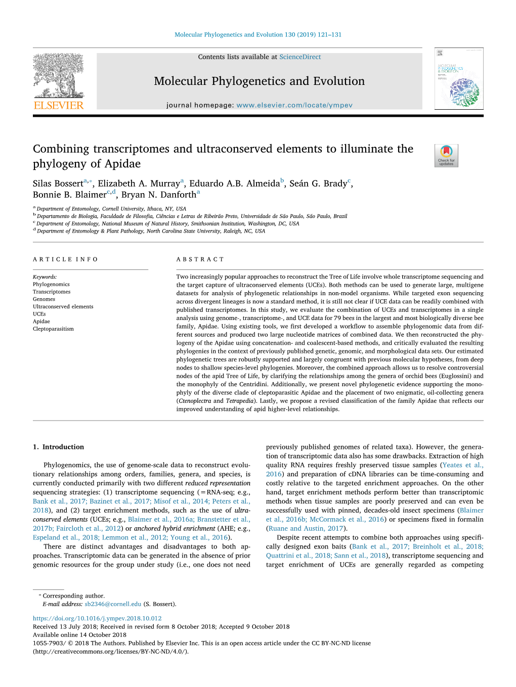 Molecular Phylogenetics and Evolution 130 (2019) 121–131