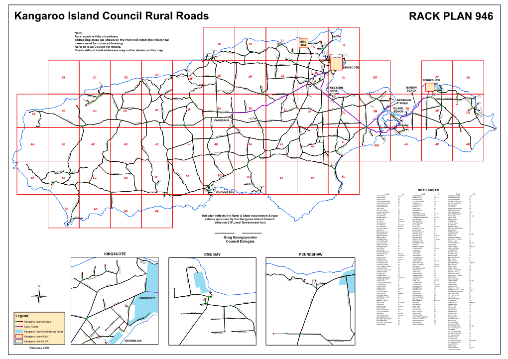 Kangaroo Island Council Rural Roads RACK PLAN 946