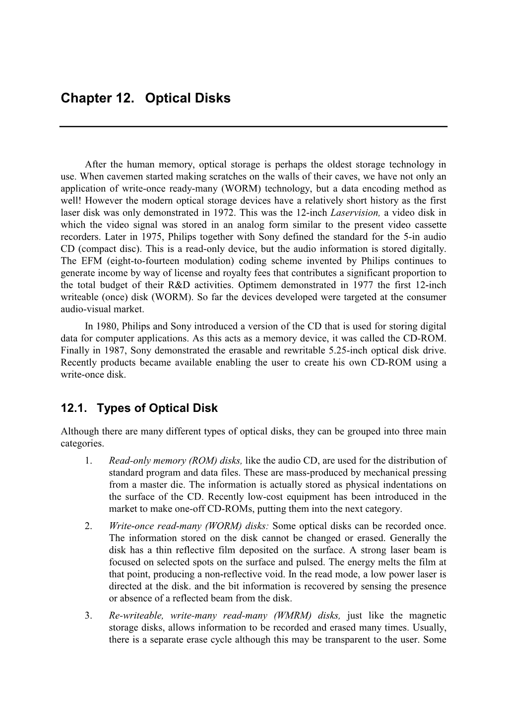 Chapter 12. Optical Disks