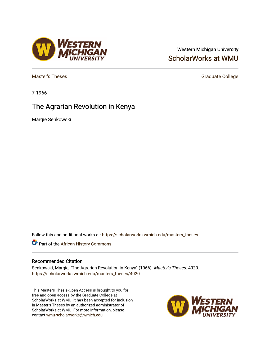 The Agrarian Revolution in Kenya