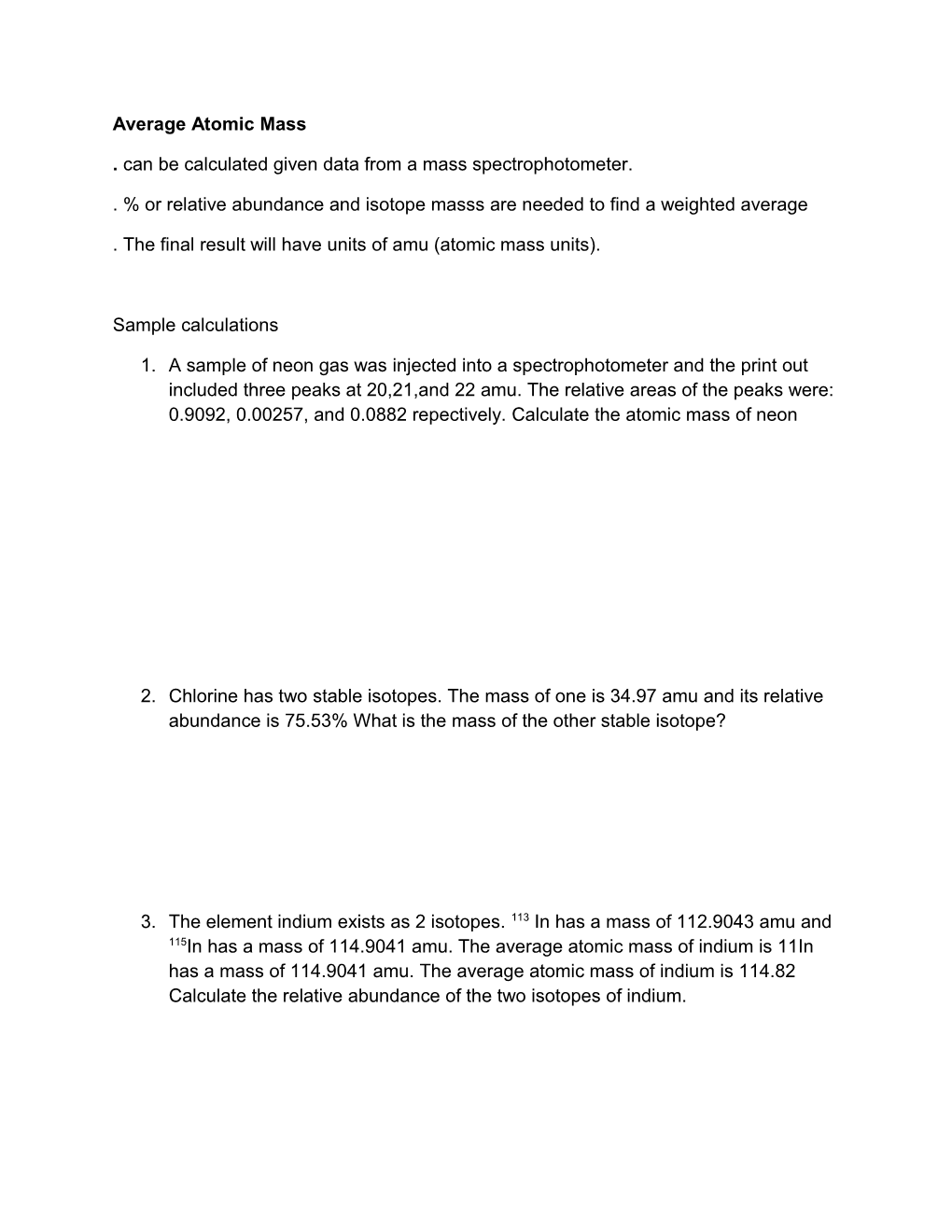 Average Atomic Mass s1