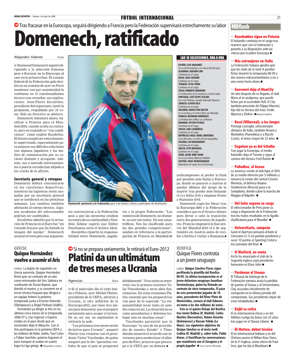 Domenech,Ratificado